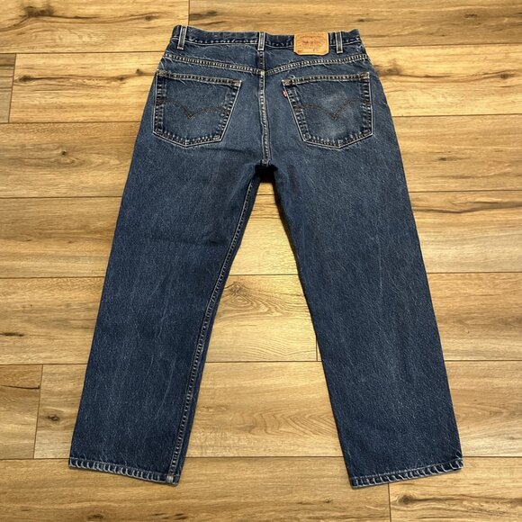 Men's VTG Levis 505 Regular Fit Denim Jeans SZ 38x30 Blue Red Tab Straight Leg - Picture 10 of 13